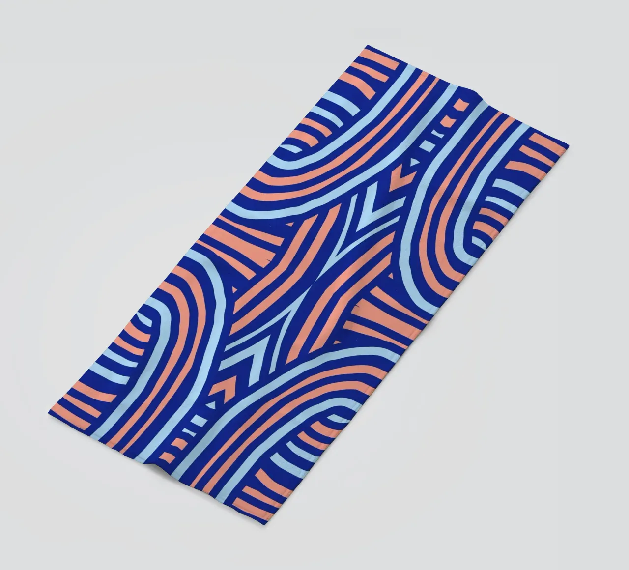 Neon symmetrical pattern beach towel by Little Dean