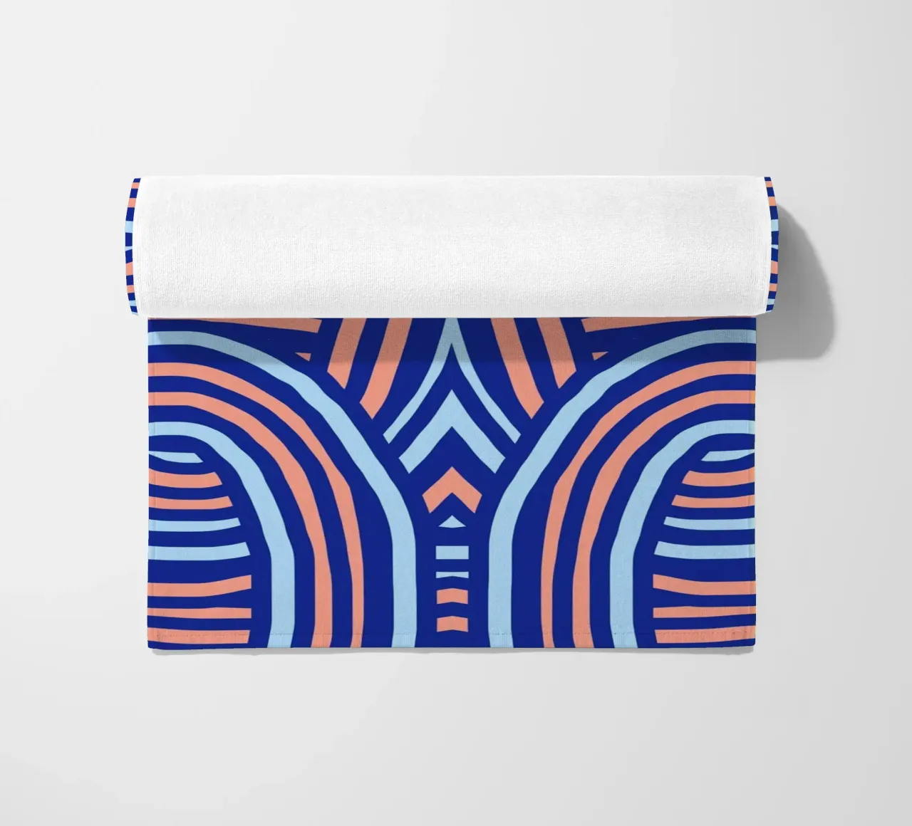 Neon symmetrical pattern beach towel by Little Dean