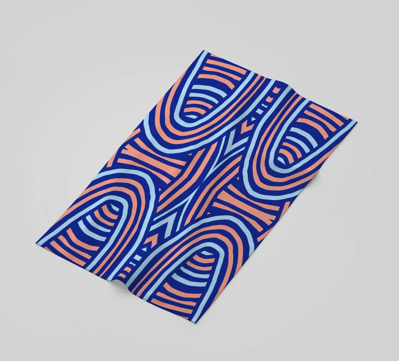 Neon symmetrical pattern beach towel by Little Dean