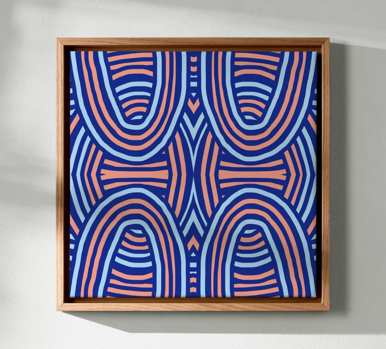 Neon symmetrical pattern canvas by Little Dean