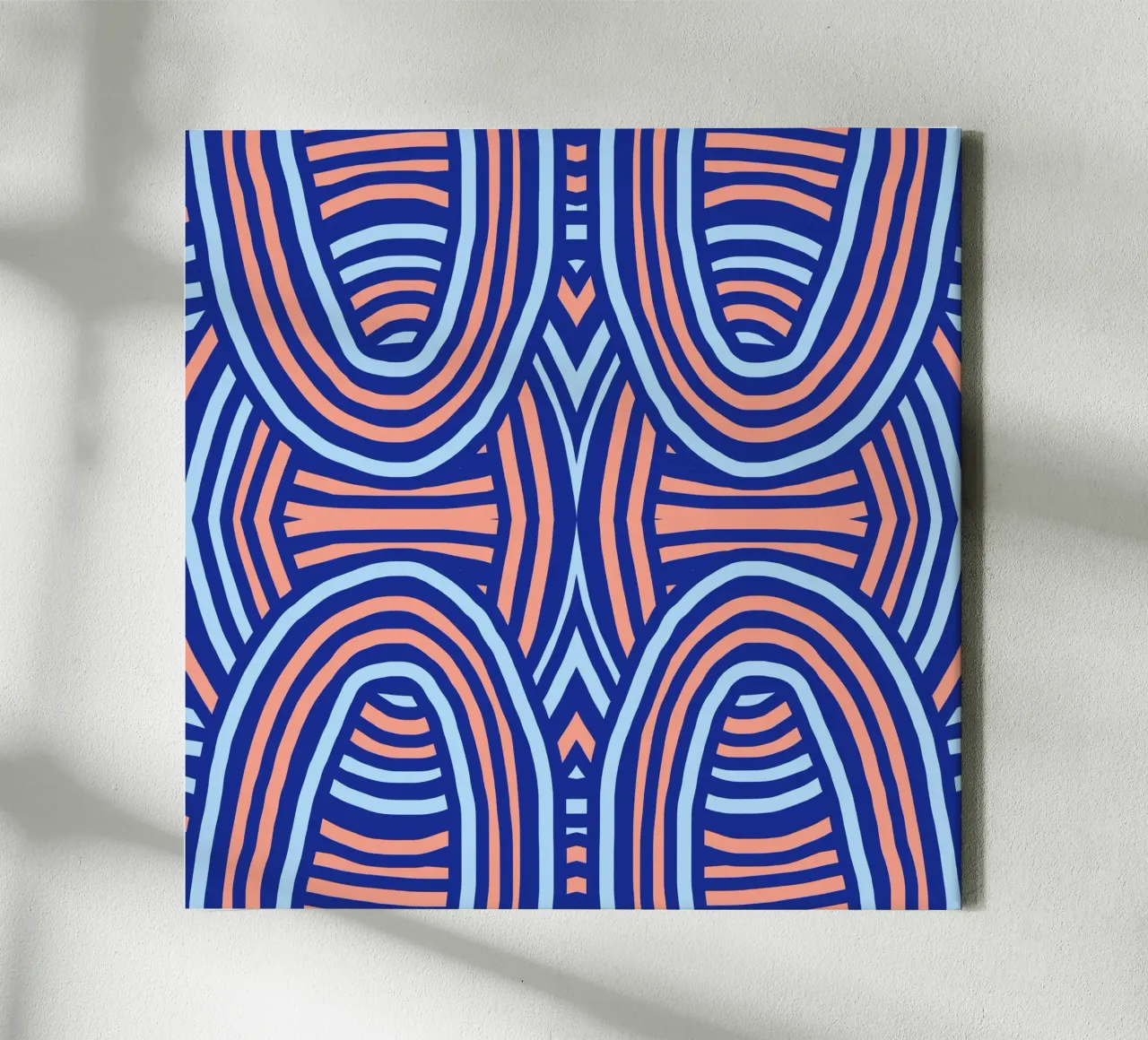Neon symmetrical pattern canvas by Little Dean