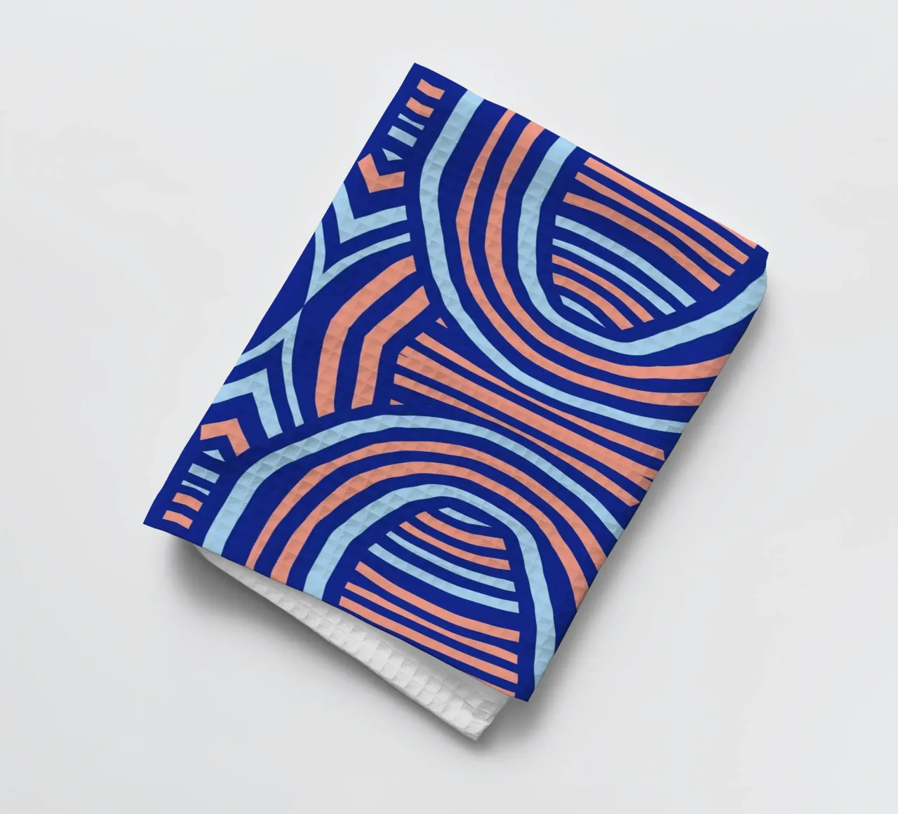 Neon symmetrical pattern tea towel by Little Dean