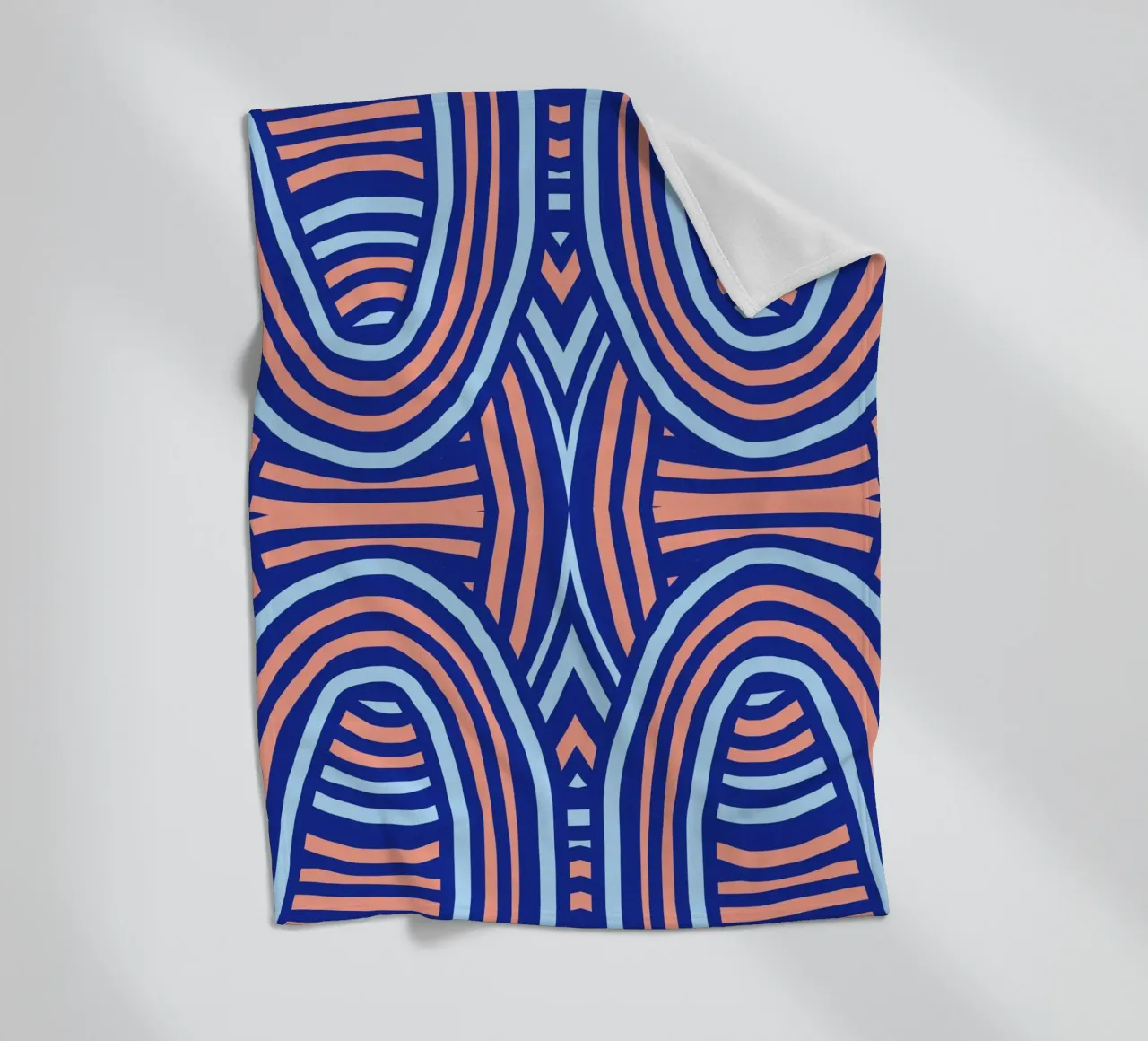 Neon symmetrical pattern fleece blanket by Little Dean