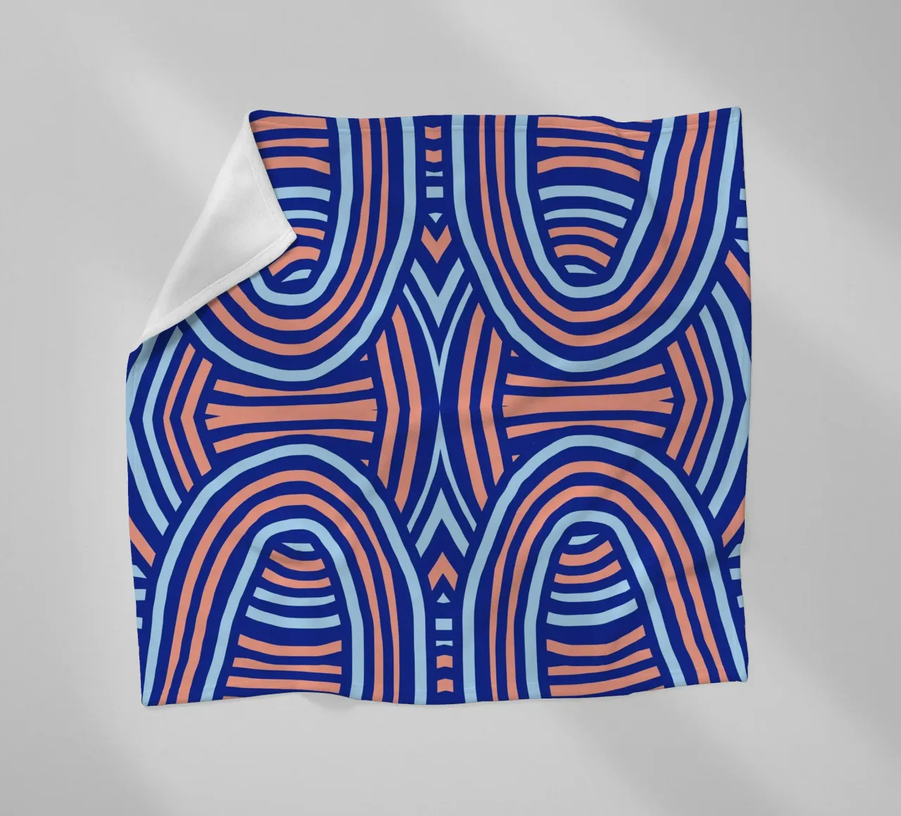 Neon symmetrical pattern fleece blanket by Little Dean