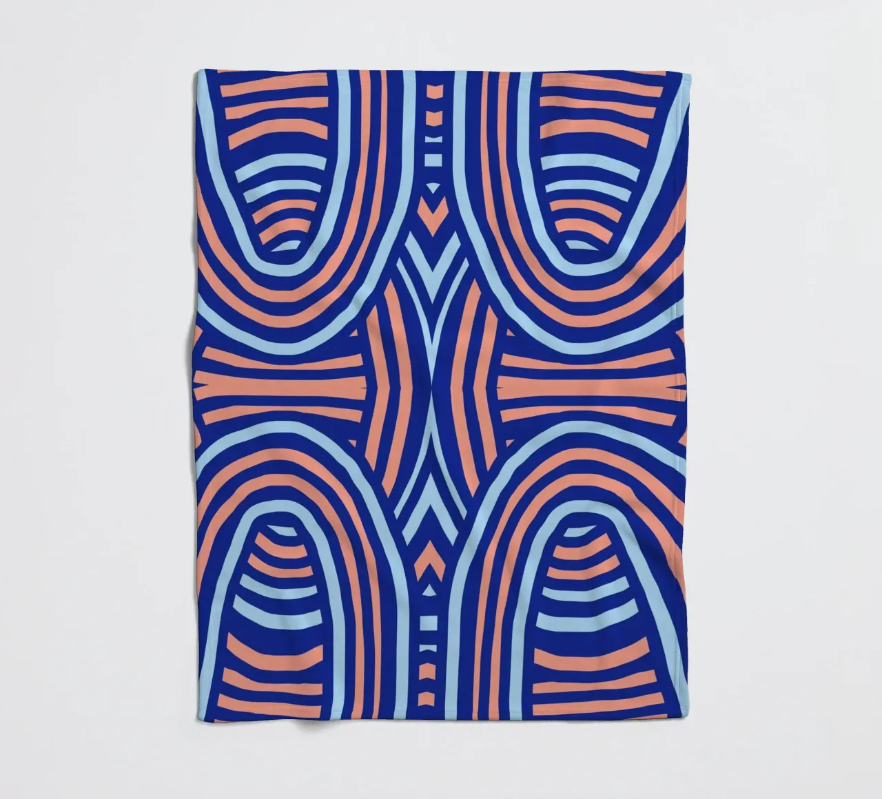 Neon symmetrical pattern fleece blanket by Little Dean