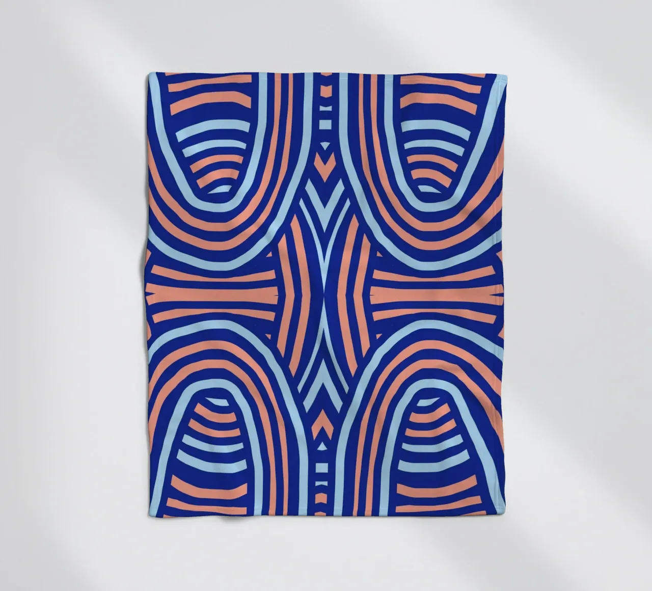 Neon symmetrical pattern fleece blanket by Little Dean