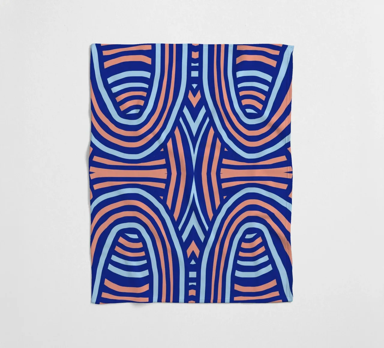 Neon symmetrical pattern fleece blanket by Little Dean