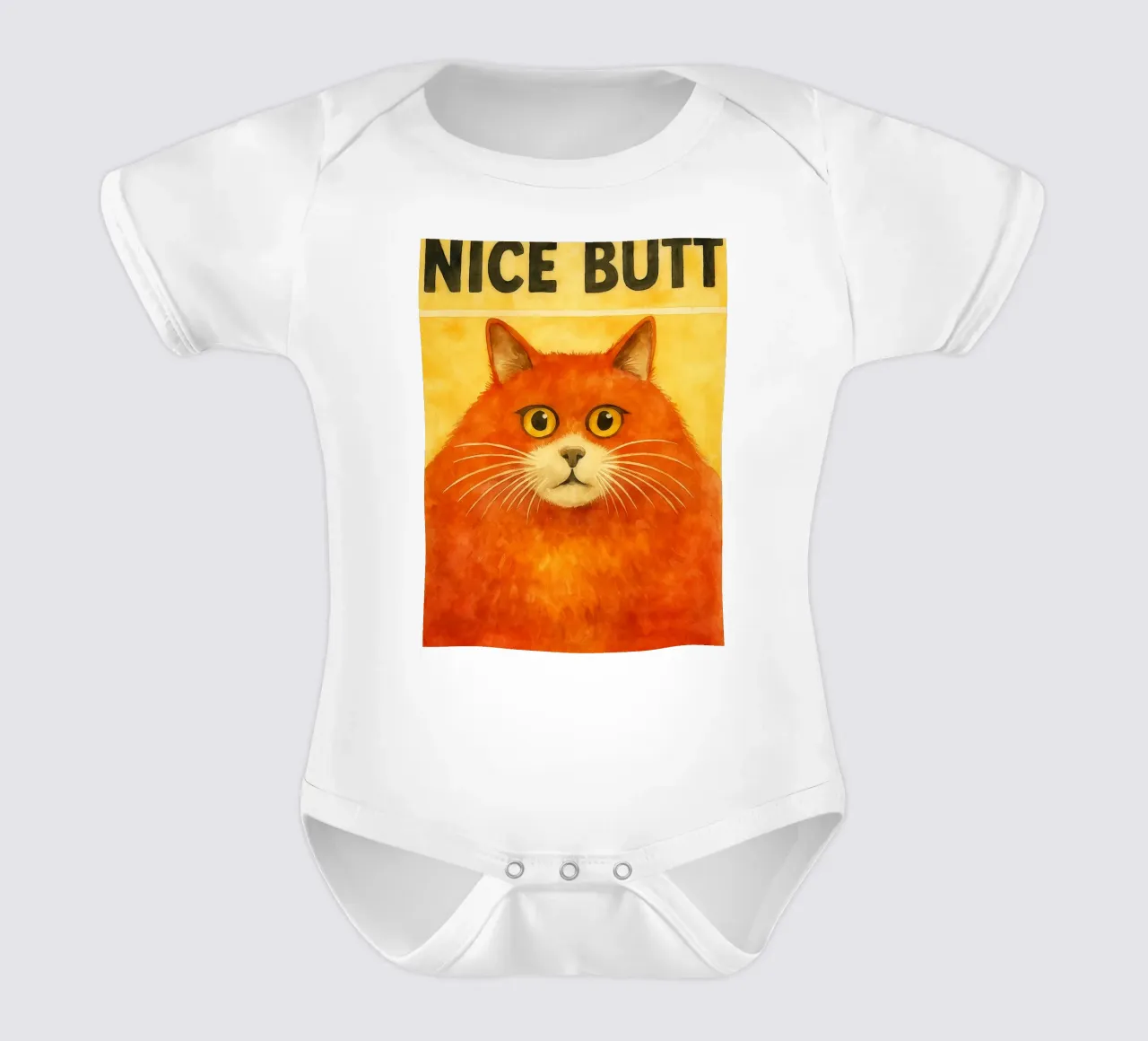 Katze netter Hintern Retro-Kunstzeichnung Kurzarm Babybody von genzaa