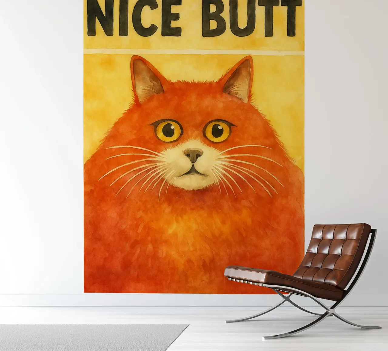 cat nice butt retro art drawing photo wallpaper by genzaa