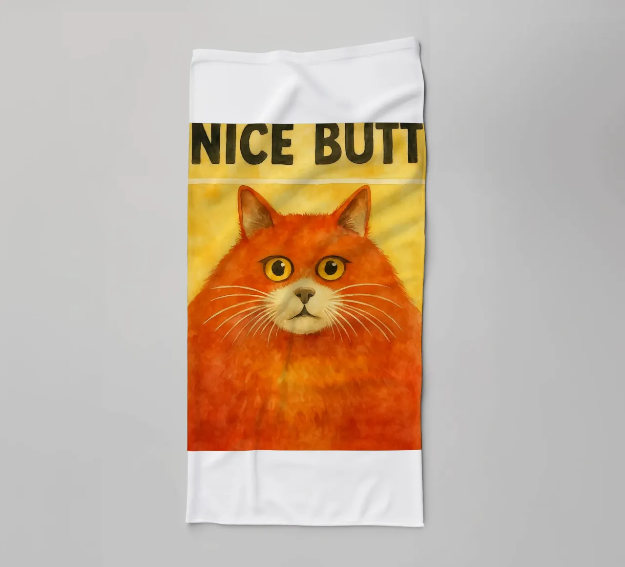 Katze netter Hintern Retro-Kunstzeichnung Handtuch von genzaa