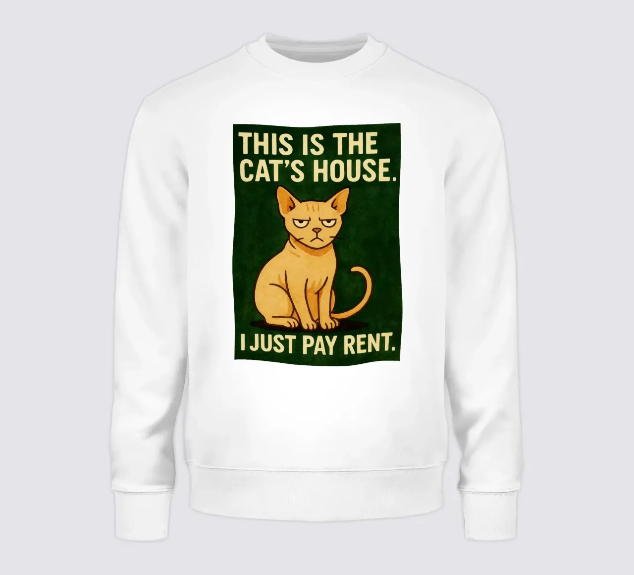 Katze zahlen eine Miete retro Kunstzeichnung Sweatshirt von genzaa