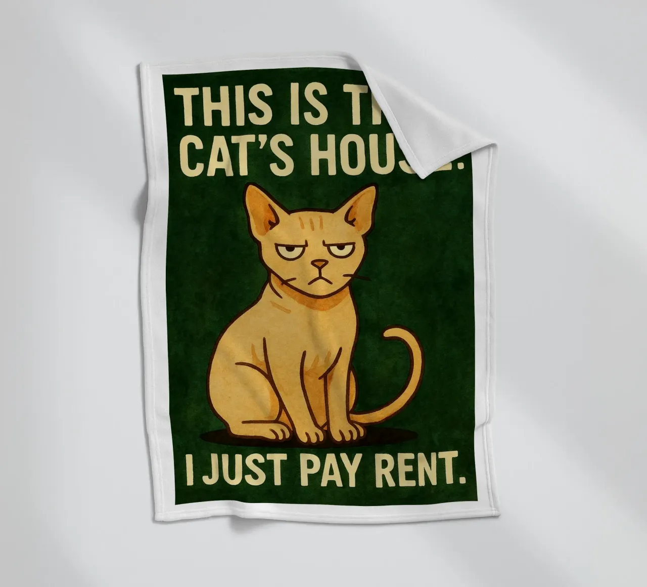 Katze zahlen eine Miete retro Kunstzeichnung Fleecedecke von genzaa