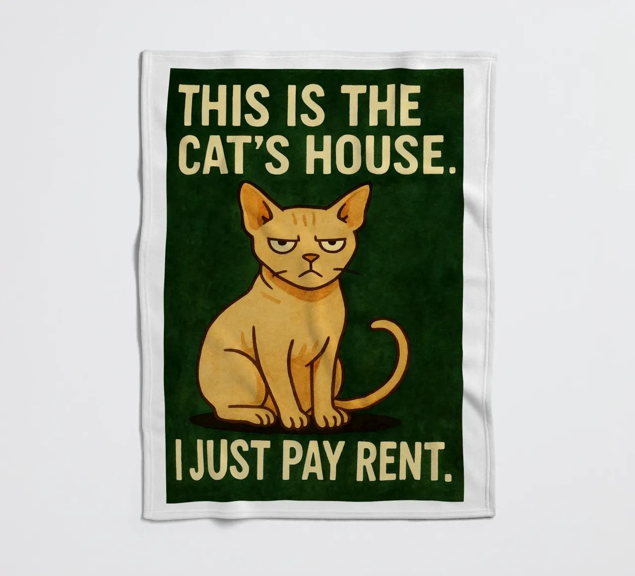 Katze zahlen eine Miete retro Kunstzeichnung Fleecedecke von genzaa
