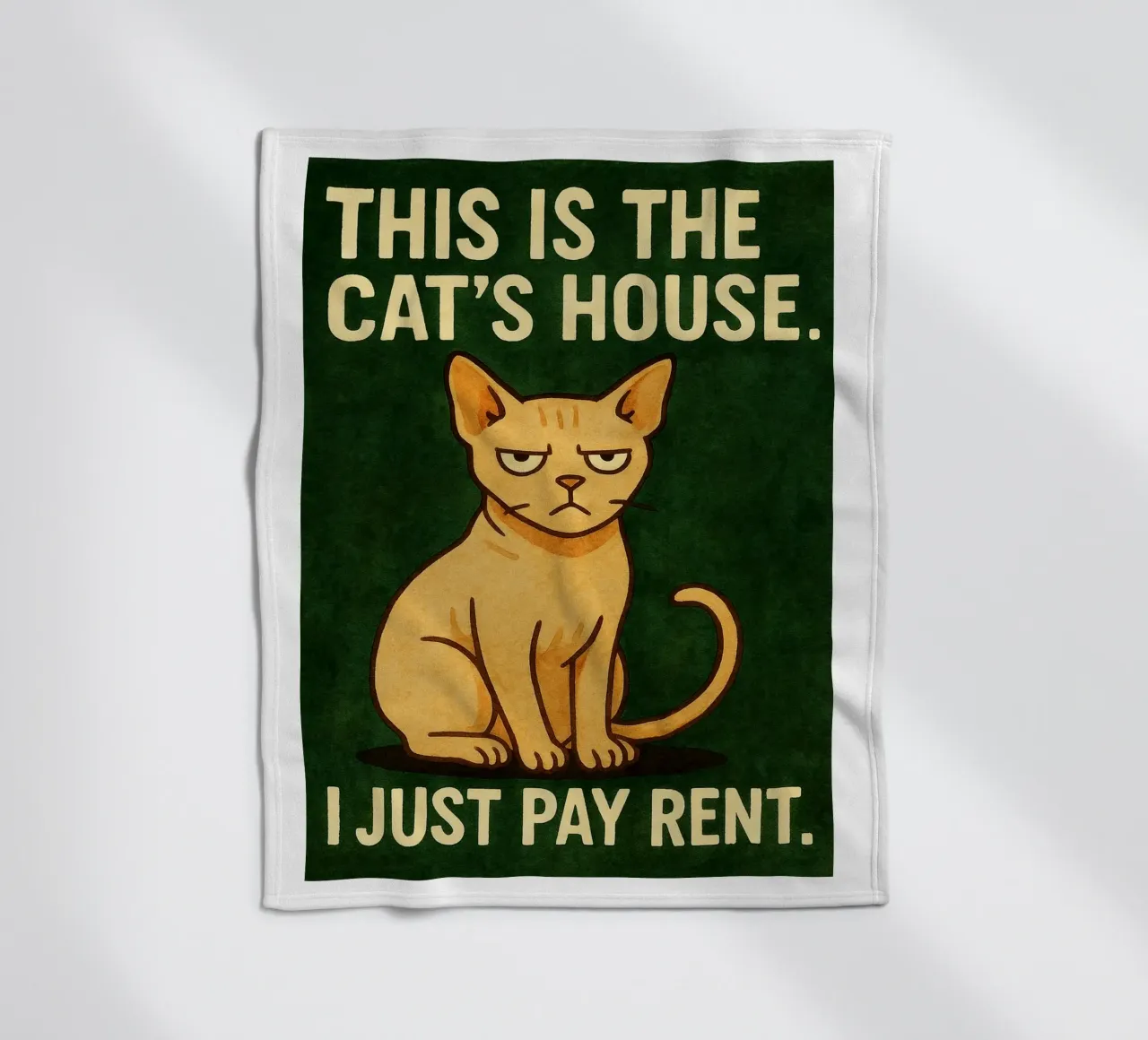 Katze zahlen eine Miete retro Kunstzeichnung Fleecedecke von genzaa
