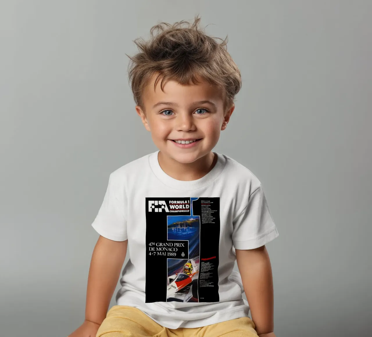 1989 GP van Monaco kinder t-shirt van leslie shop