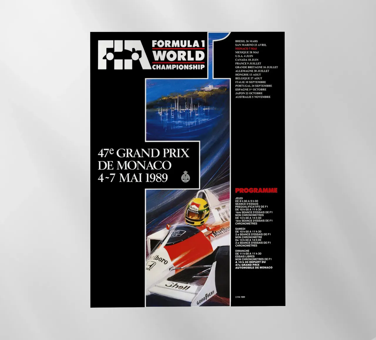 1989 Monaco GP pellicola backlit da leslie shop