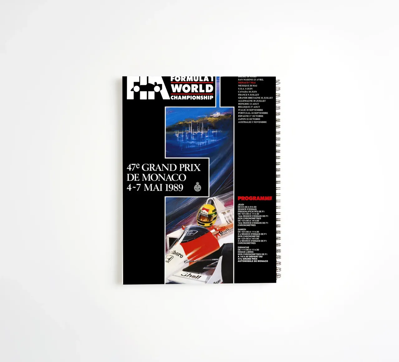 1989 Monaco GP spiral notebook by leslie shop