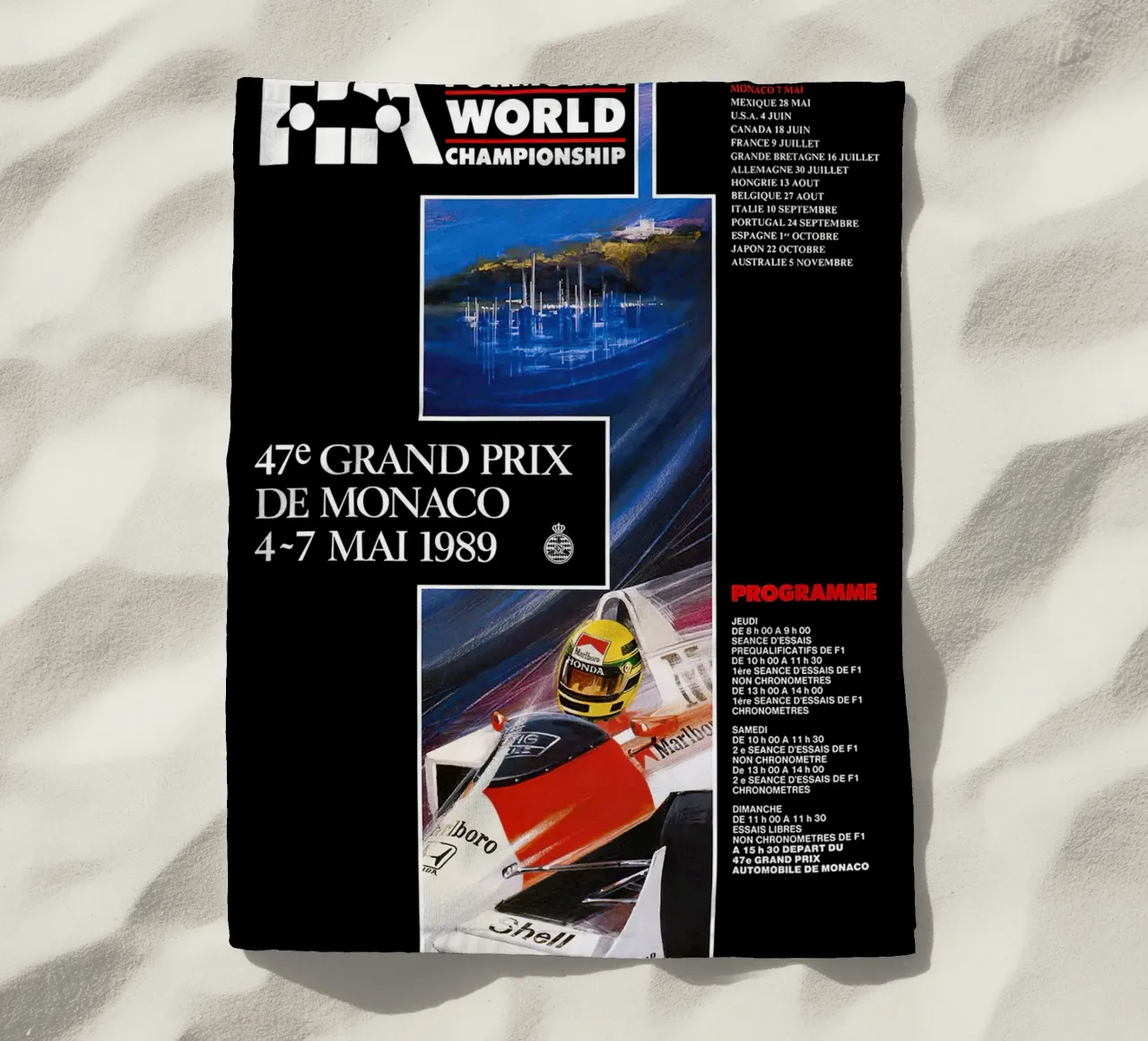 1989 Monaco GP telo mare da leslie shop