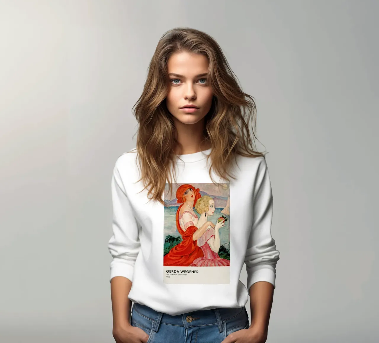 Gerda Wegener - Sur La Route D’anacapri II sweatshirt by Vintage by JUNIQE