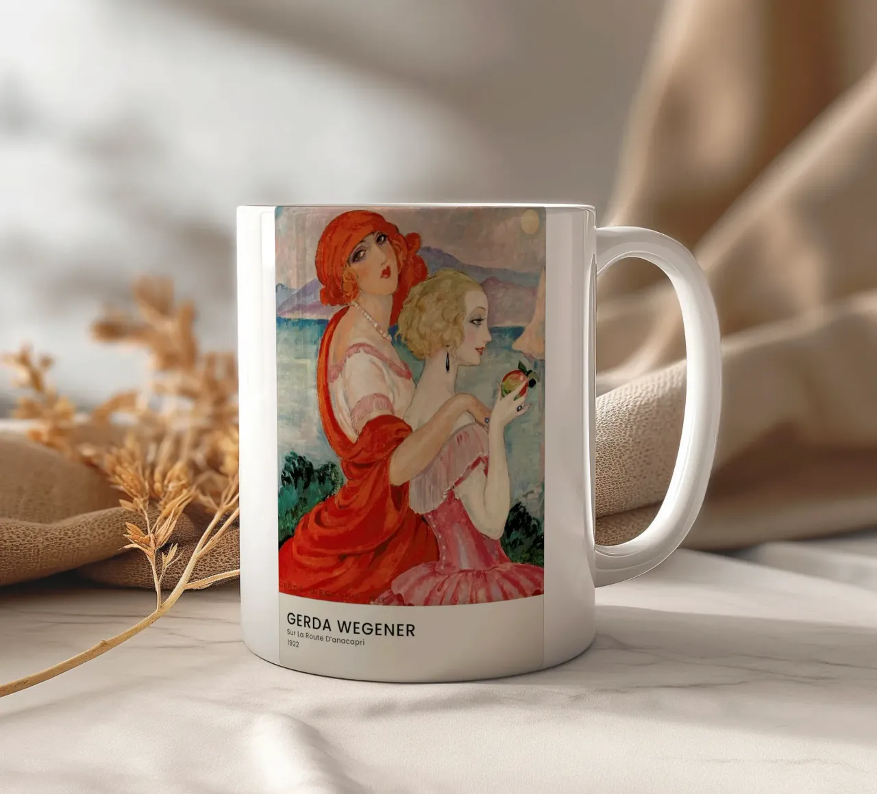 Gerda Wegener - Sur La Route D’anacapri II tazza in ceramica da Vintage by JUNIQE