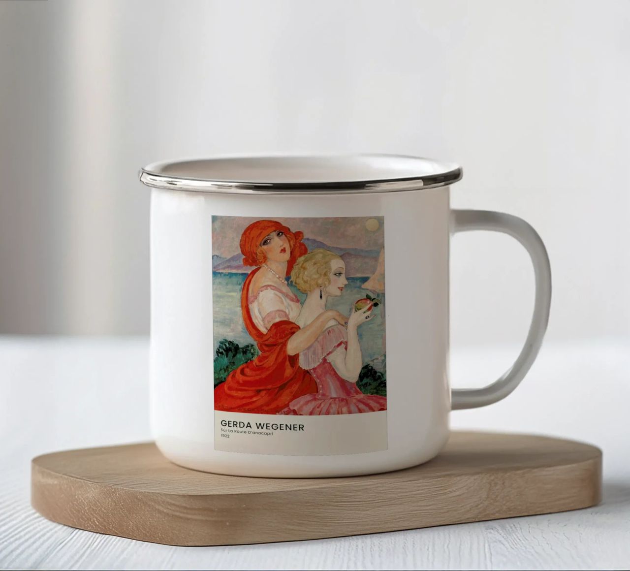 Gerda Wegener - Sur La Route D’anacapri II tazza in smalto da Vintage by JUNIQE