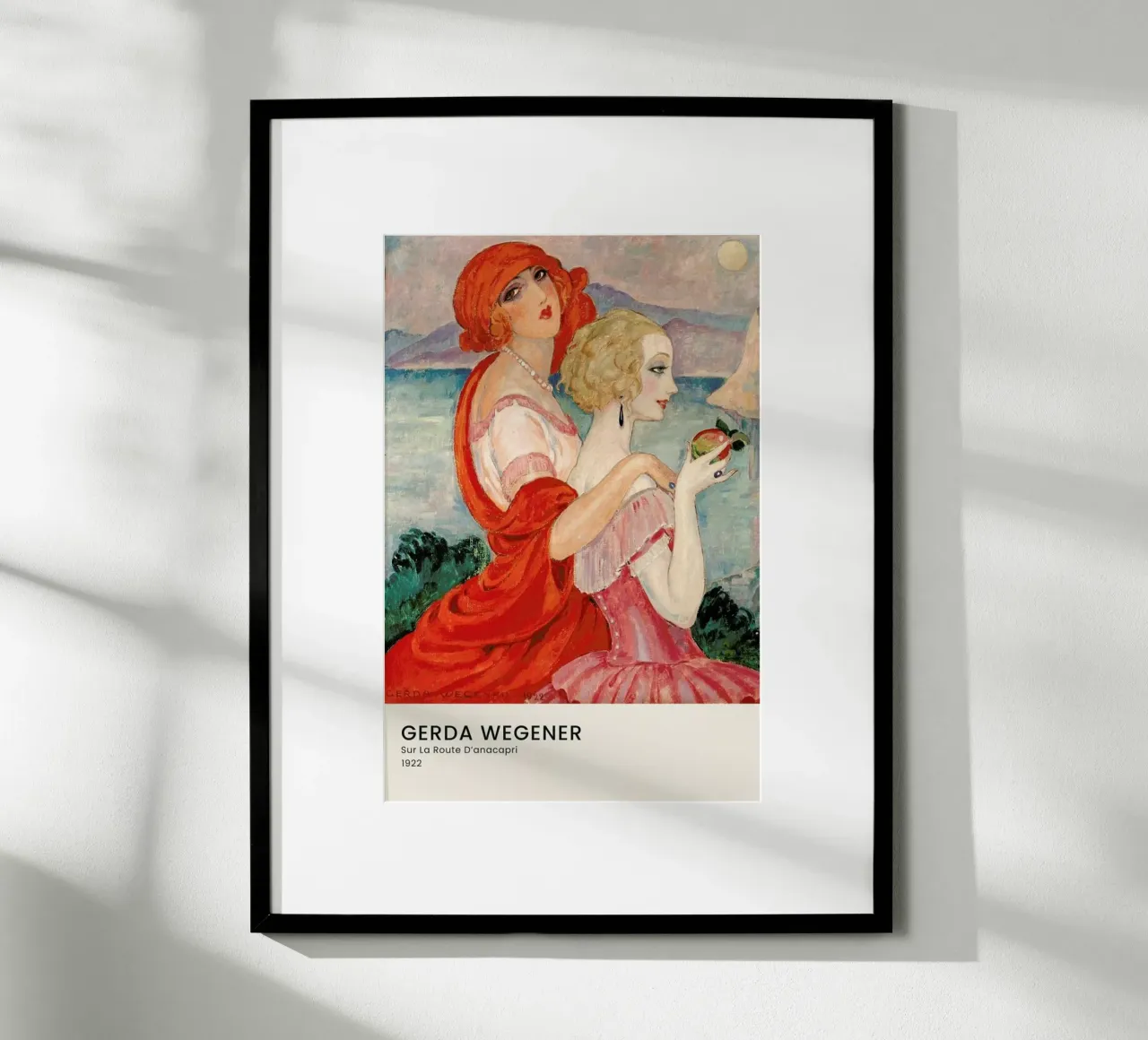 Gerda Wegener - Sur La Route D’anacapri II Poster mit Holzrahmen von Vintage by JUNIQE