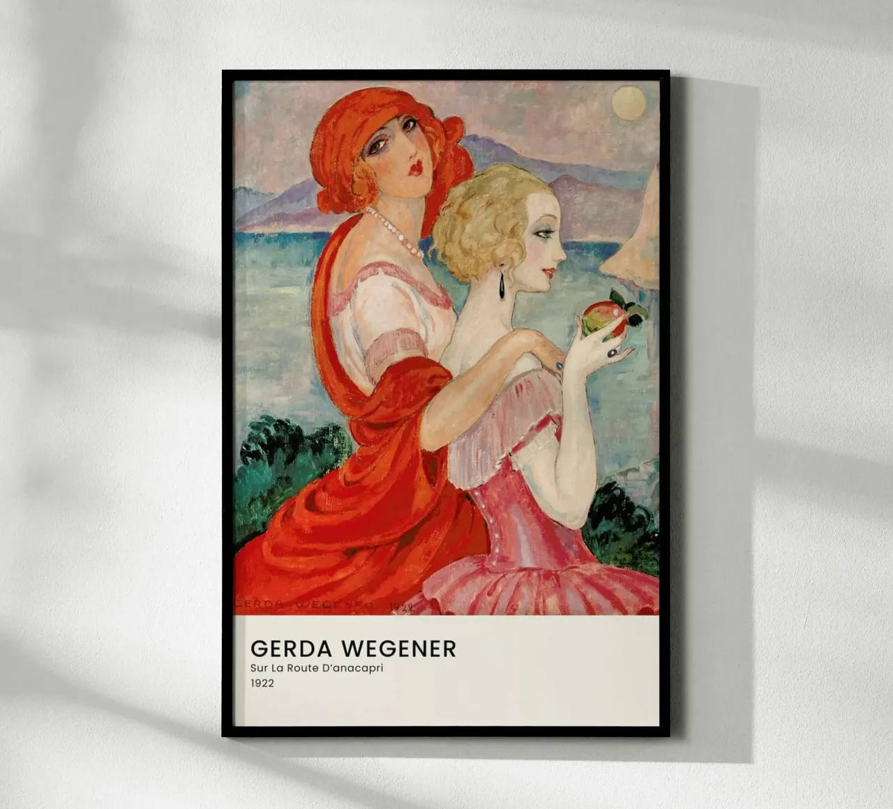Gerda Wegener - Sur La Route D’anacapri II Poster mit Holzrahmen von Vintage by JUNIQE
