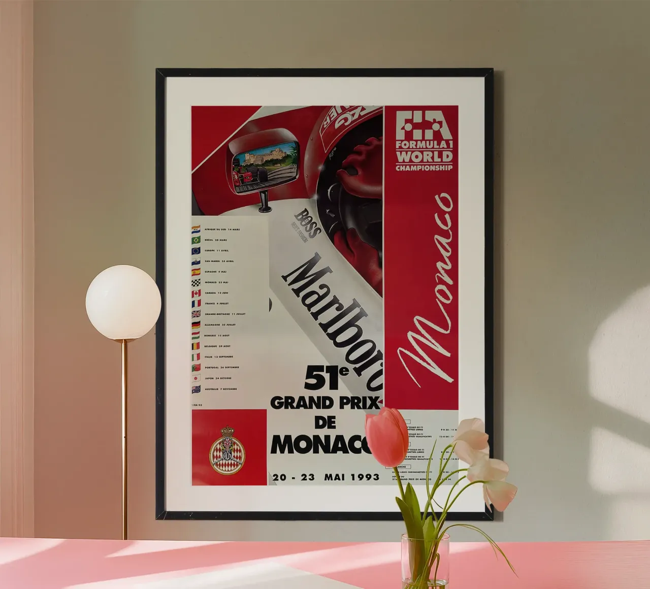 1993 Gran Premio di Monaco carta hahnemühle da leslie shop