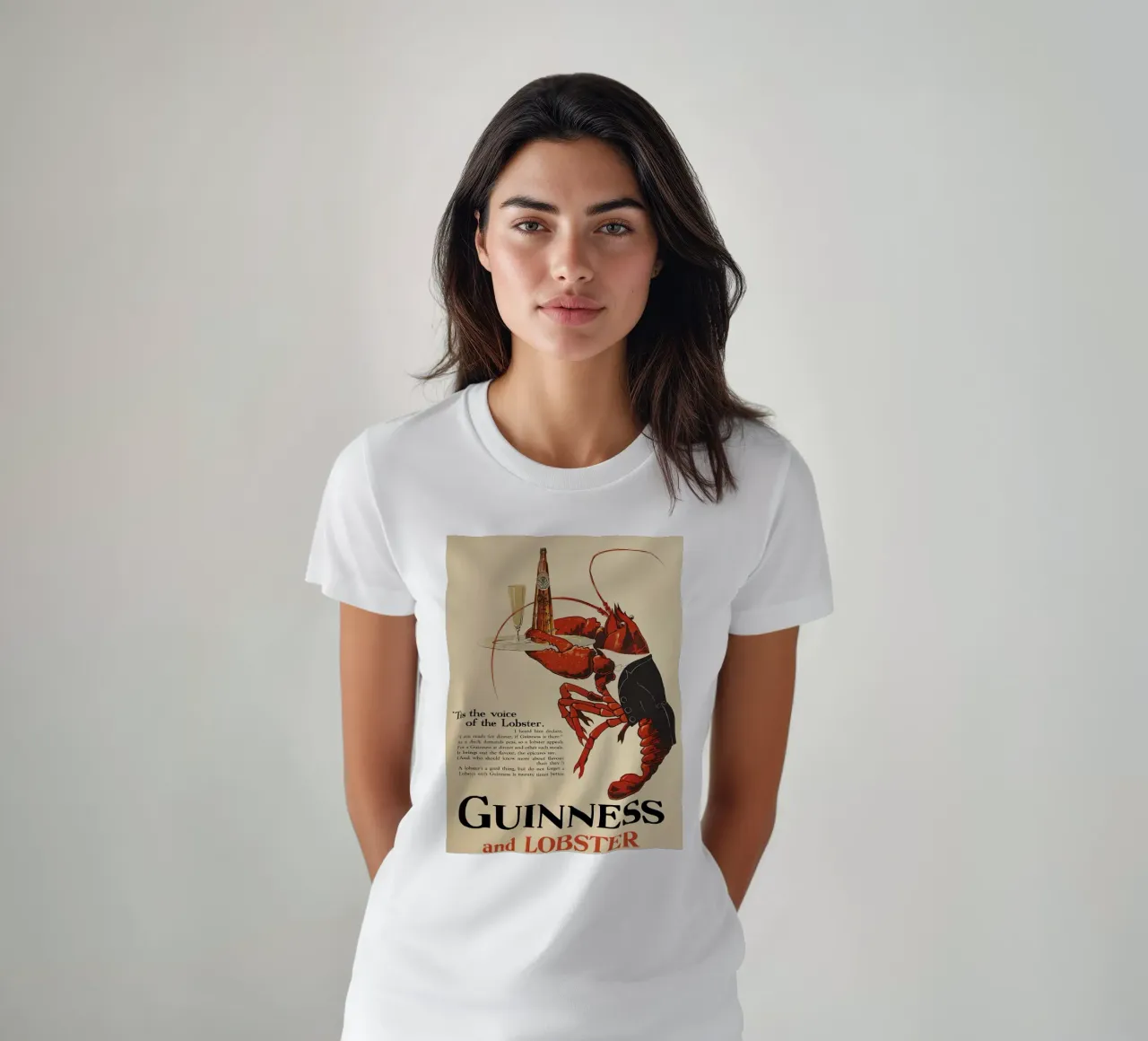 Guinness e aragosta t-shirt da leslie shop