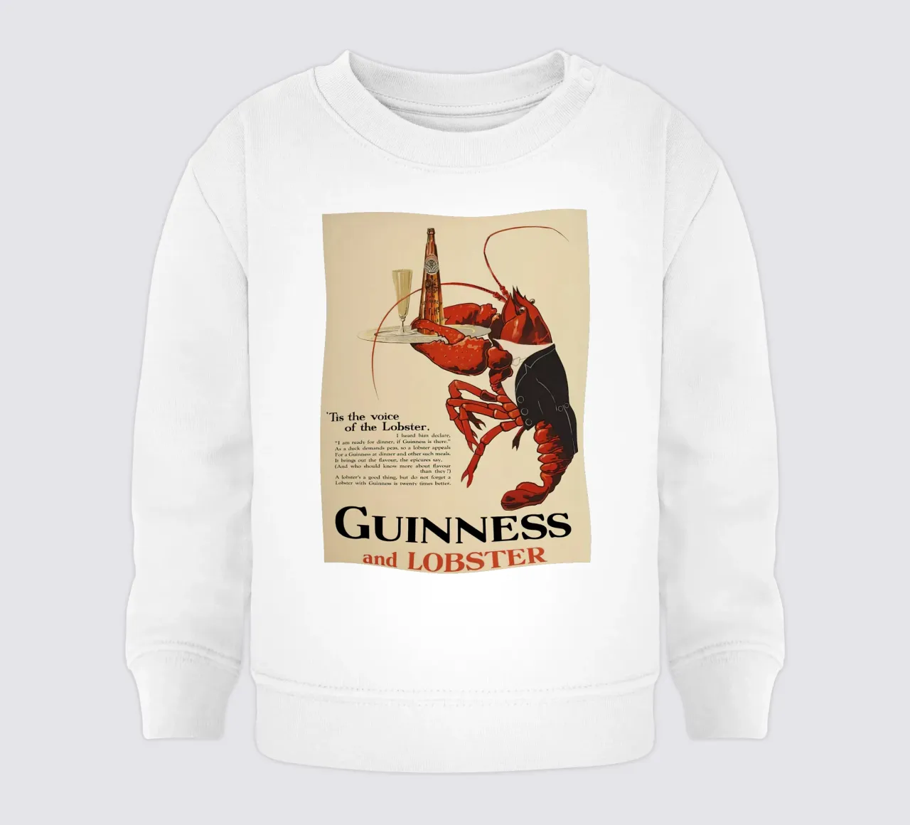 Guinness e aragosta felpa neonato da leslie shop