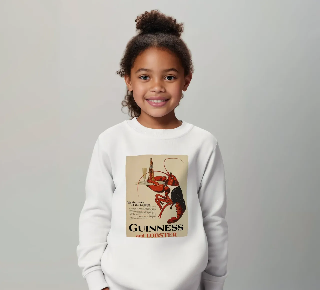 Guinness y langosta sudadera para niño de leslie shop