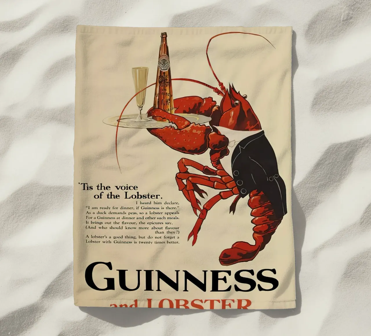 Guinness e aragosta telo mare da leslie shop