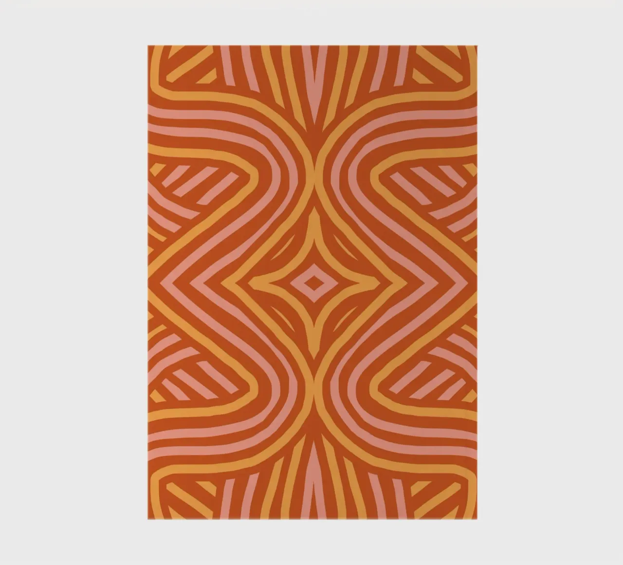 Terracotta symmetrical pattern notebook by Little Dean