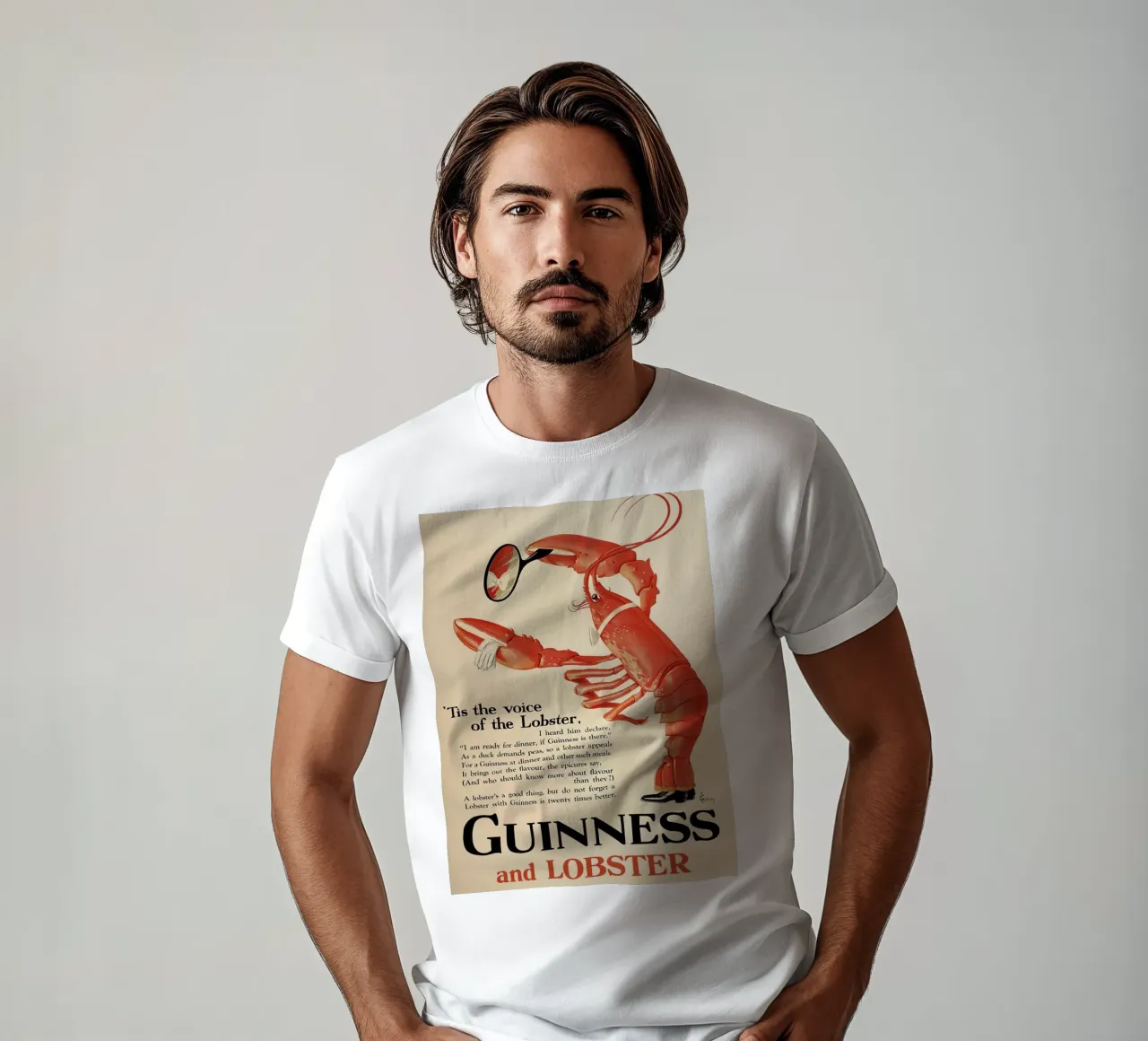Guinness e aragosta t-shirt da leslie shop