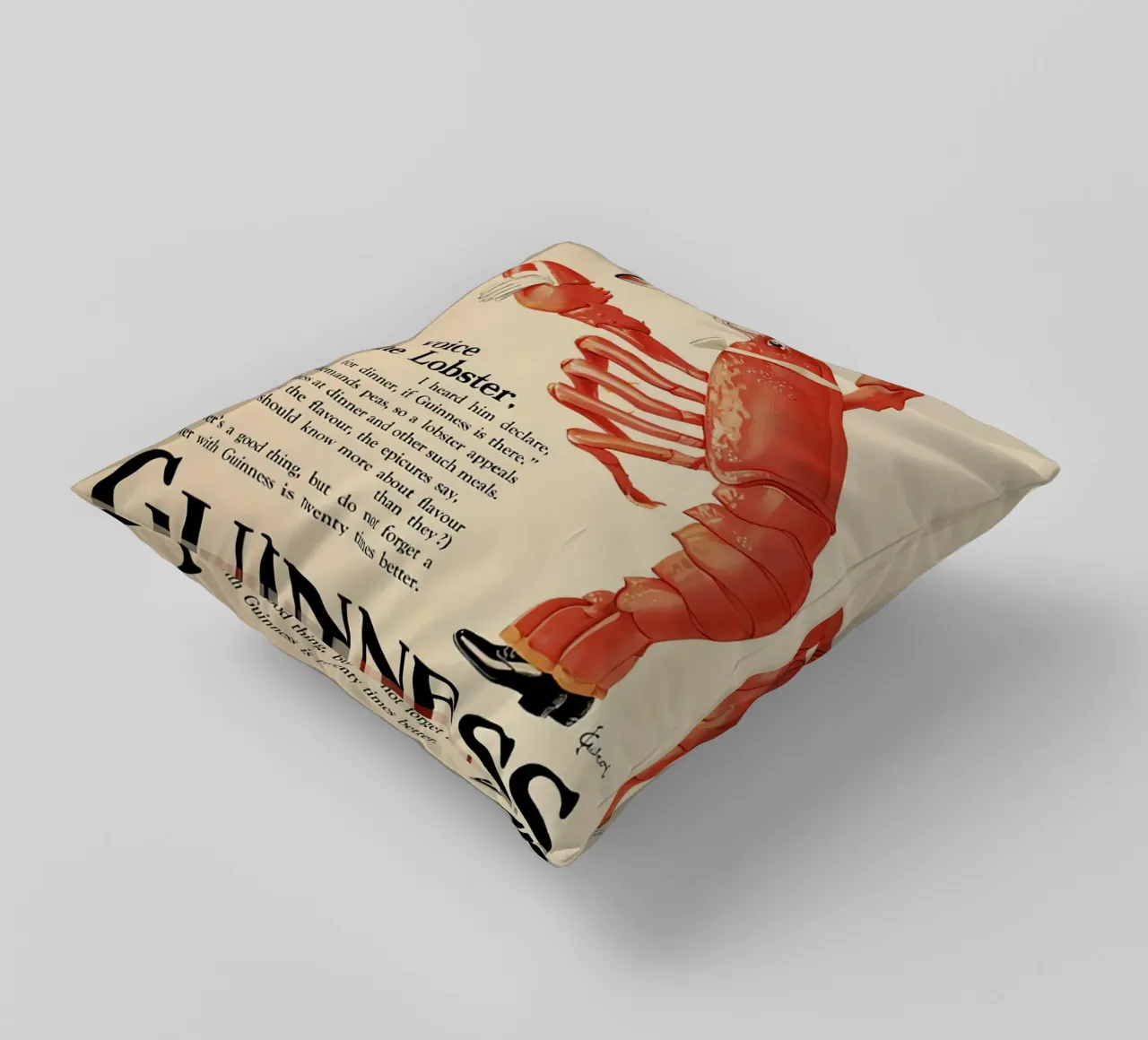 Guinness e aragosta cuscino da leslie shop