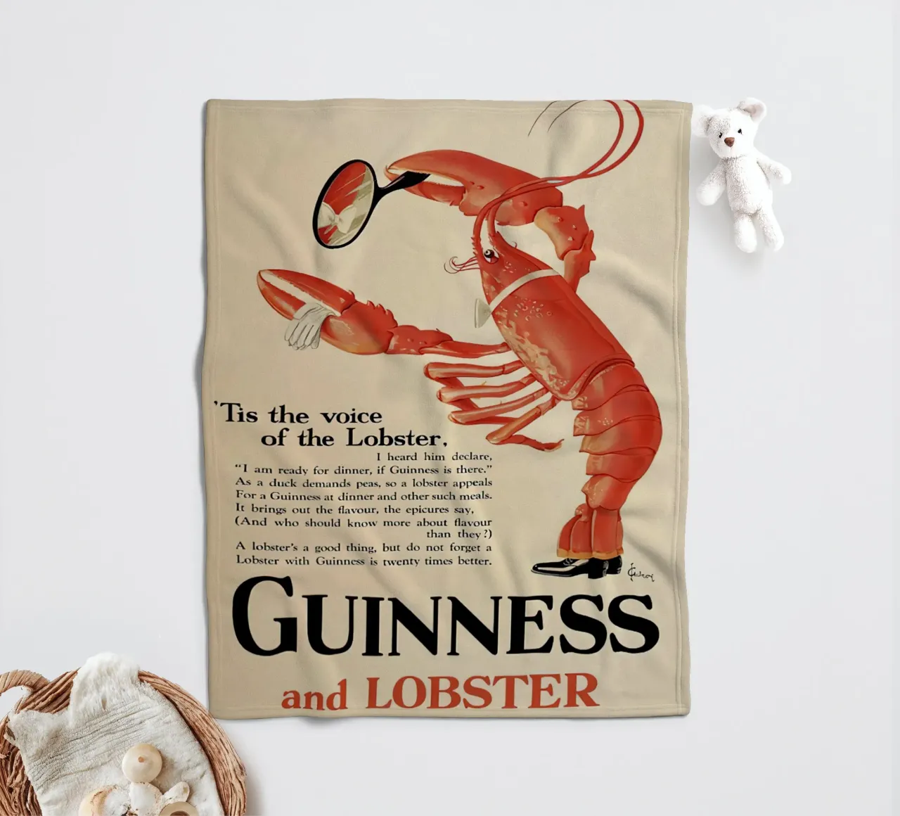 Guinness e aragosta coperta in pile da leslie shop