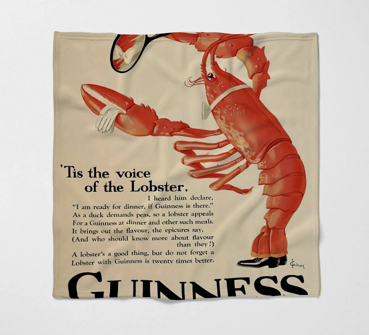 Guinness e aragosta coperta in pile da leslie shop