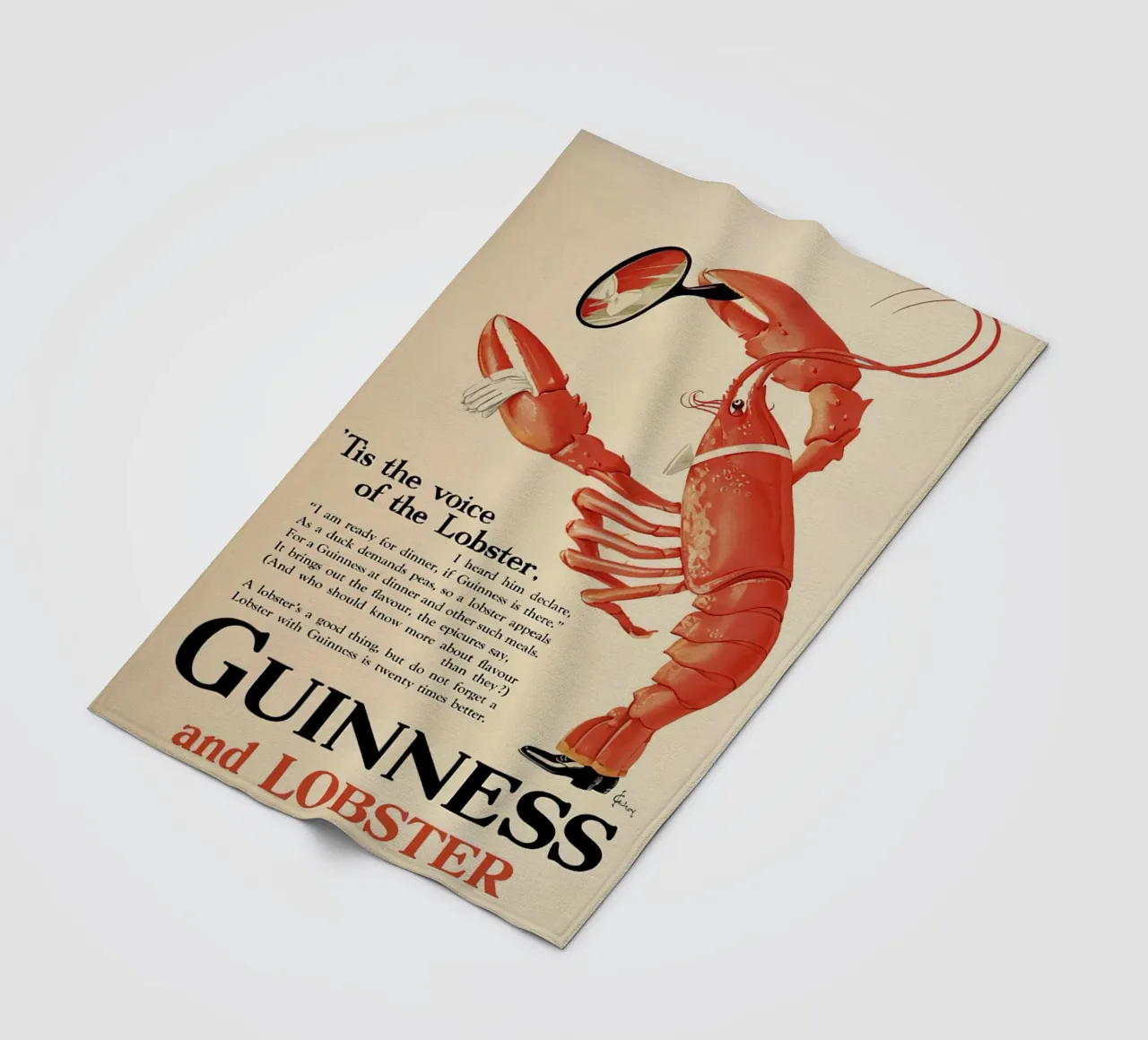 Guinness e aragosta coperta in pile da leslie shop