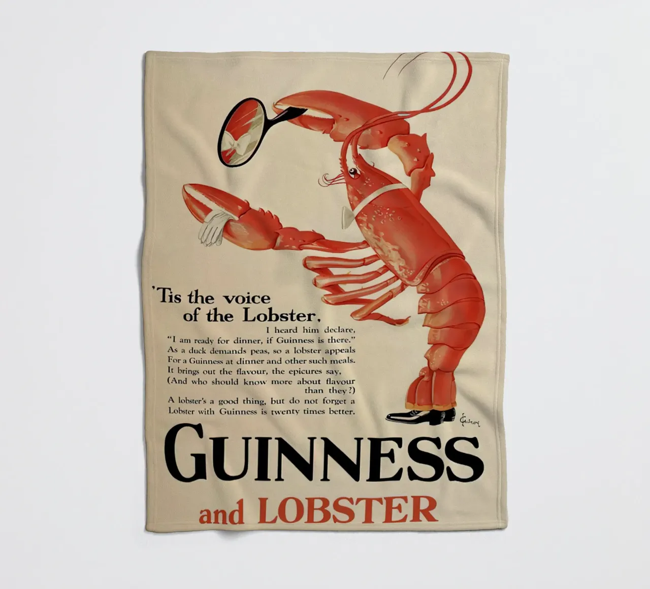 Guinness e aragosta coperta in pile da leslie shop