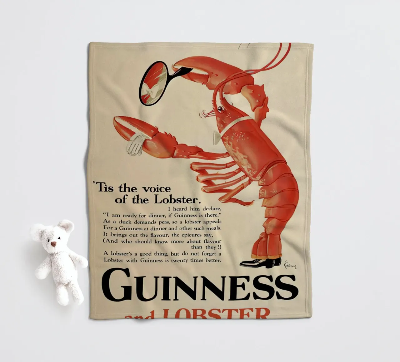 Guinness e aragosta coperta in pile da leslie shop