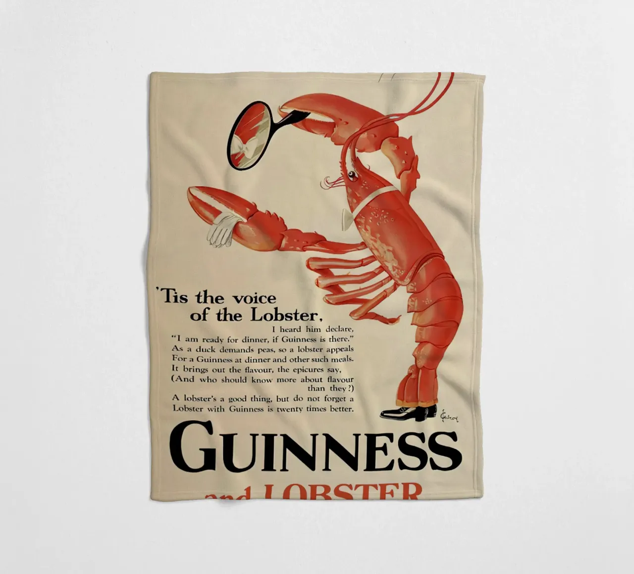 Guinness e aragosta coperta in pile da leslie shop