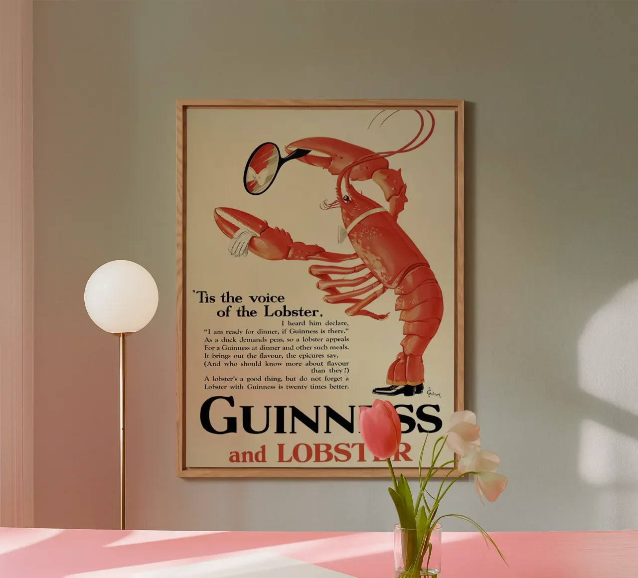 Guinness e aragosta alluminio dibond da leslie shop