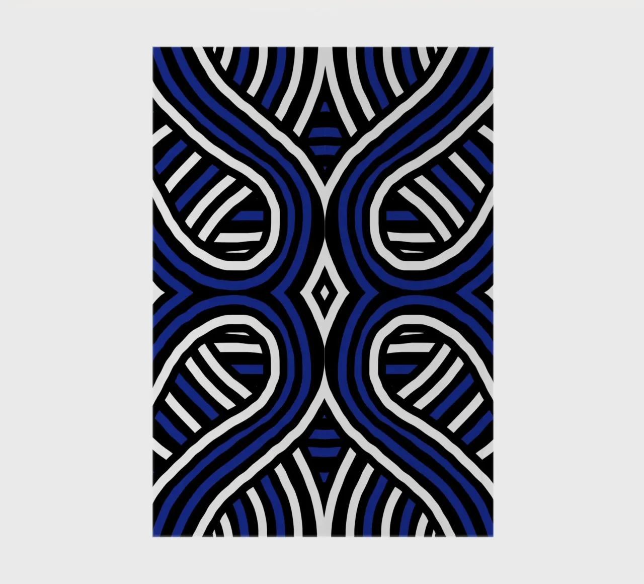 Symmetrical blue and black stripe notebook by Little Dean