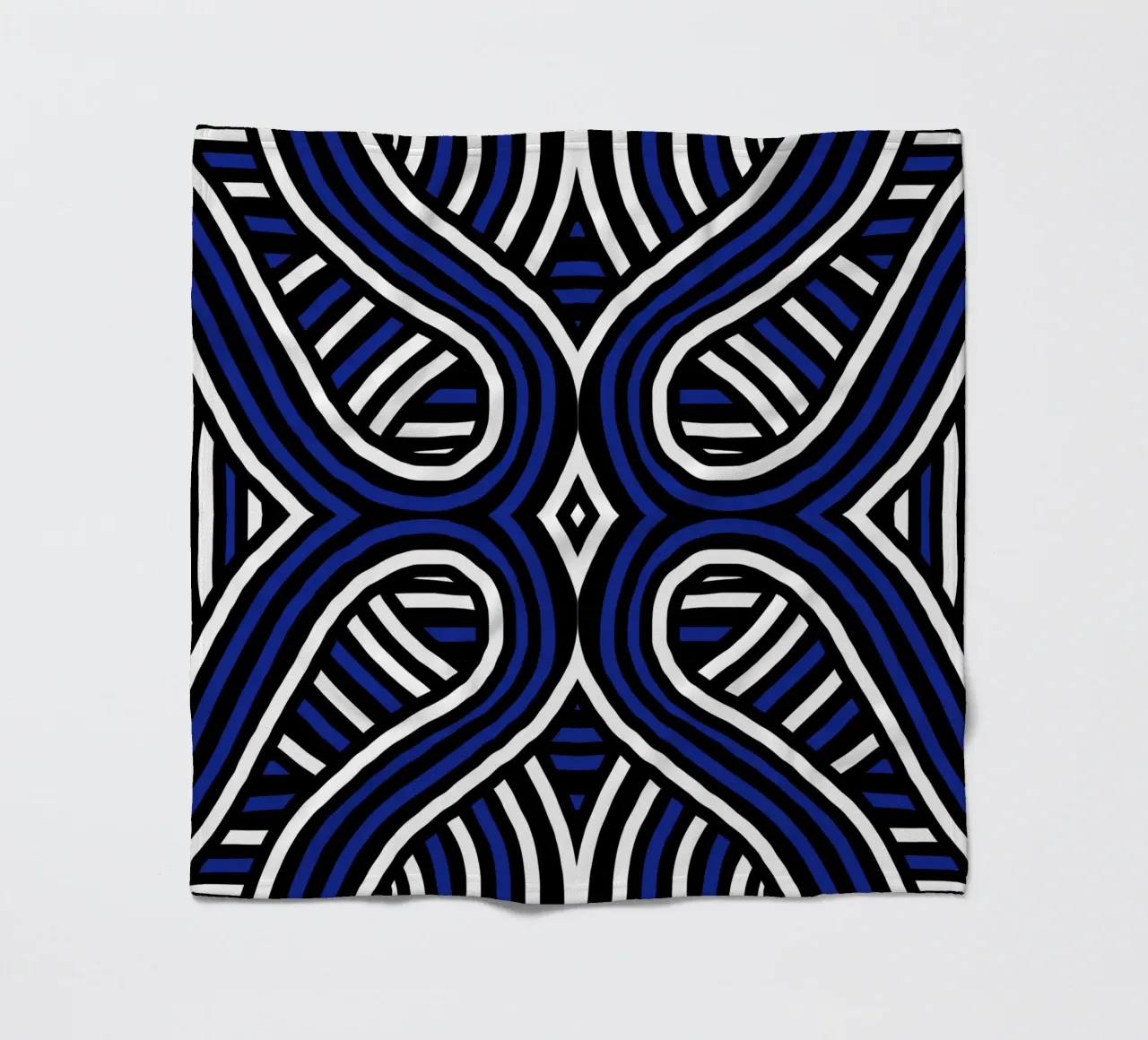 Striscia simmetrica blu e nera coperta in pile da Little Dean