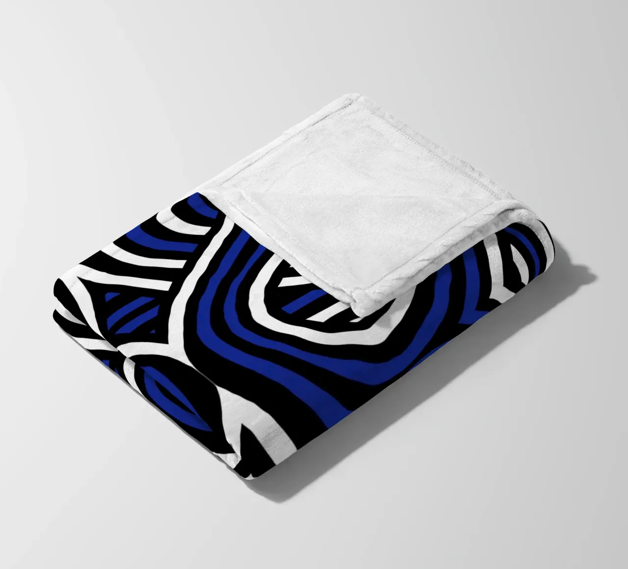 Striscia simmetrica blu e nera coperta in pile da Little Dean
