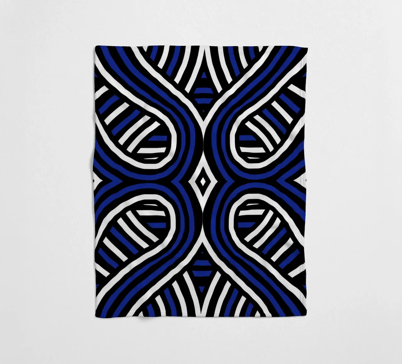 Striscia simmetrica blu e nera coperta in pile da Little Dean