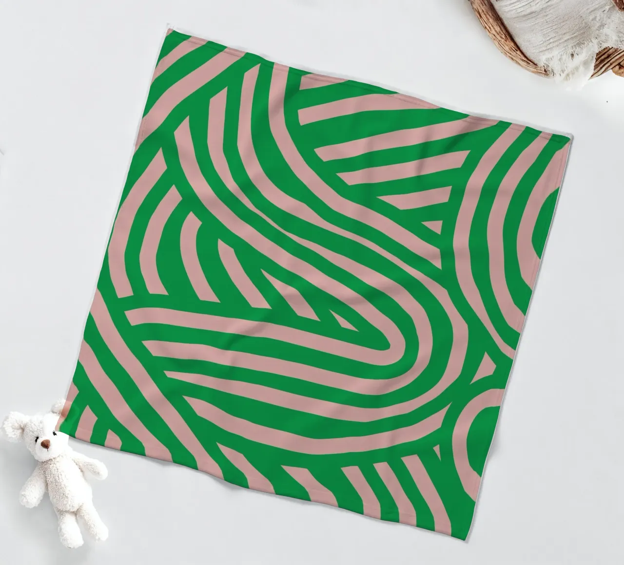 Strisce verdi retrò coperta in pile da Little Dean
