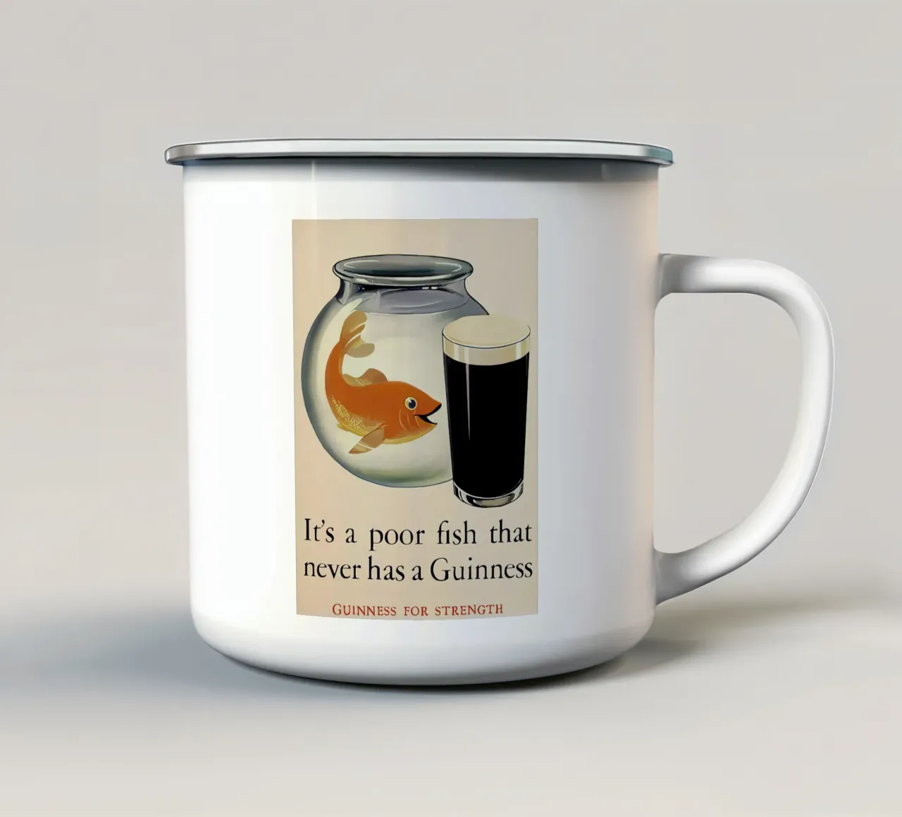 Guinness per la forza tazza in smalto da leslie shop