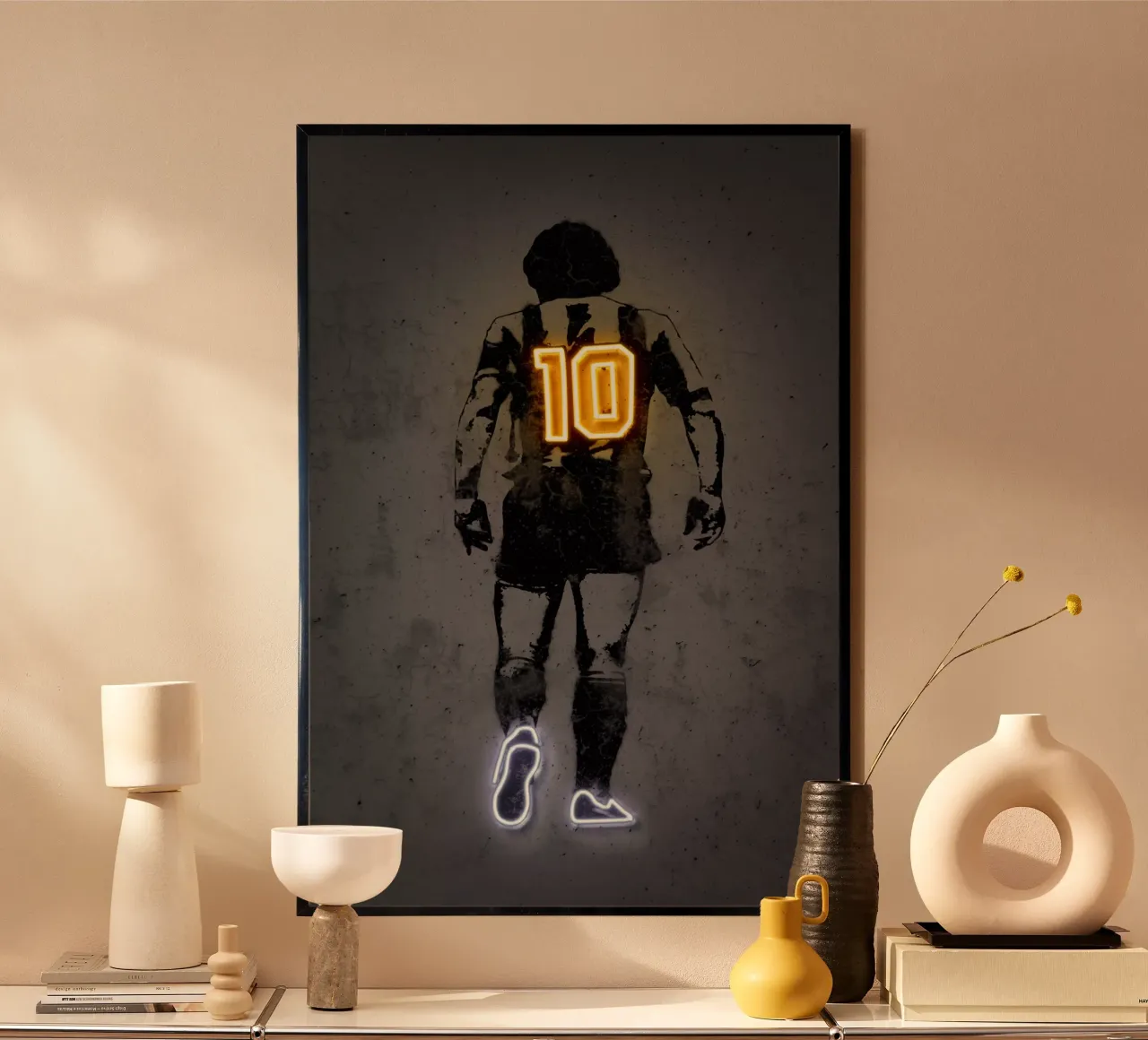 Maradonna poster con telaio in alluminio da Octavian