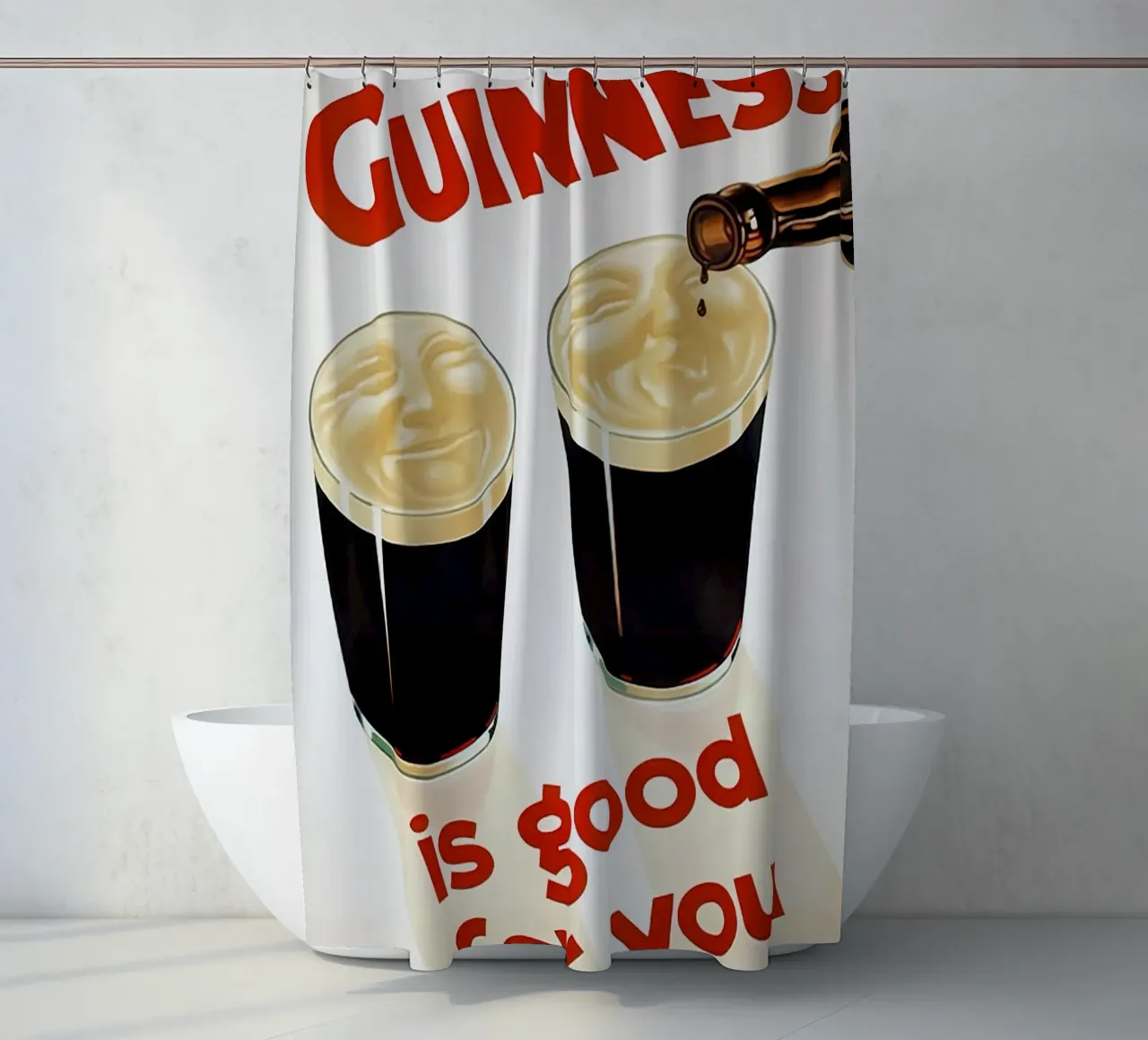 Guinness is good for you shower curtain by leslie shop